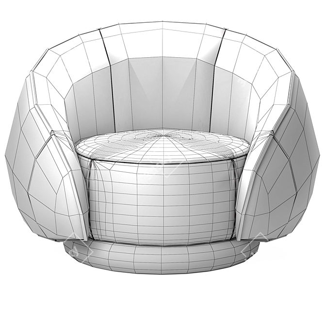 Sleek and Stylish Abbracci Armchair 3D model image 3