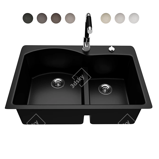 Schock Crest N-175 Kitchen Sink 3D model image 1