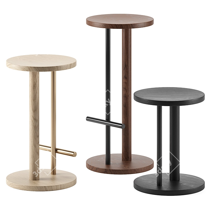 Modern SPOT Bar Stools Set 3D model image 1