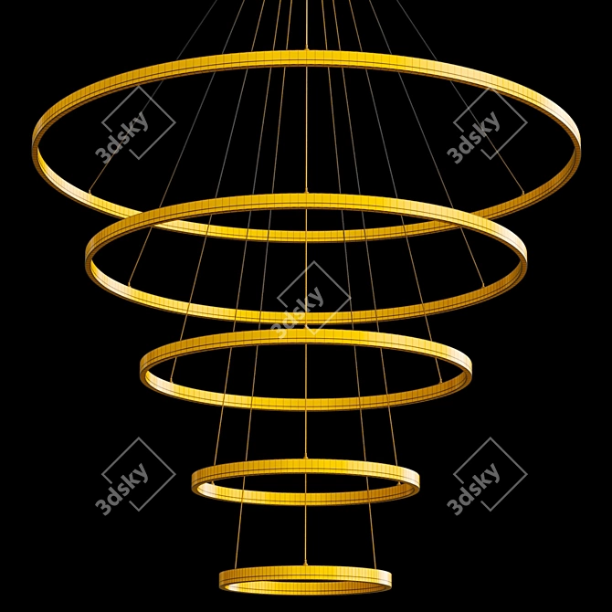  Nordic Glass Metal Pendant Chandelier 3D model image 6