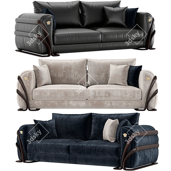 Versace Home Medusa Sofa - Luxury Elegance 3D model image 1