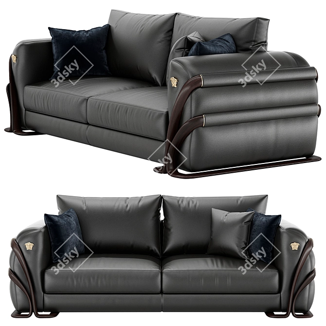 Versace Home Medusa Sofa - Luxury Elegance 3D model image 2