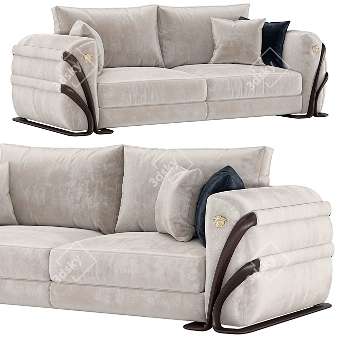 Versace Home Medusa Sofa - Luxury Elegance 3D model image 3