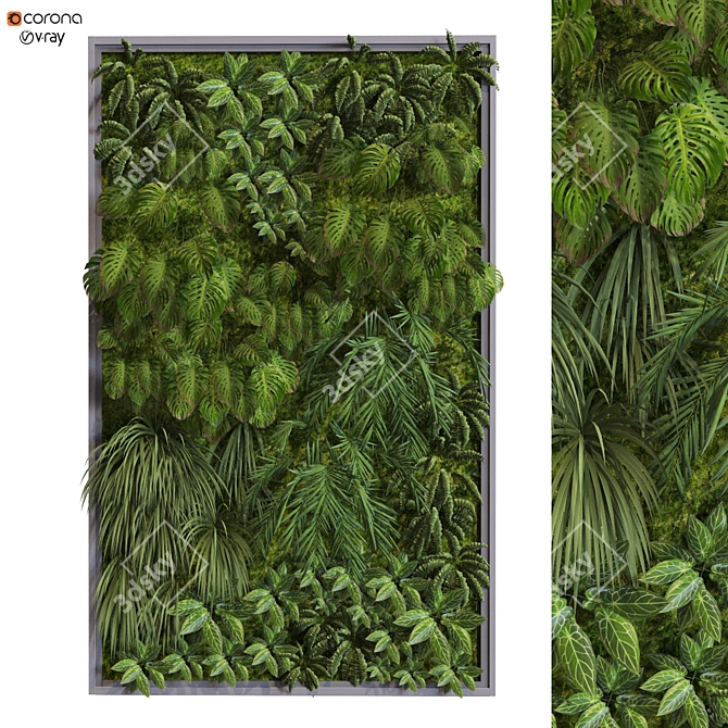 Modern Vertical Plant Box Set 3D model image 1