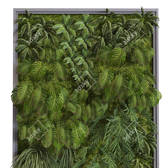 Modern Vertical Plant Box Set 3D model image 3