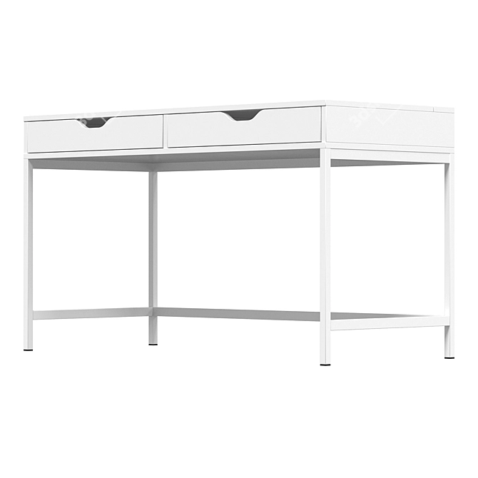 Elegant Cable Management Writing Desk 3D model image 6