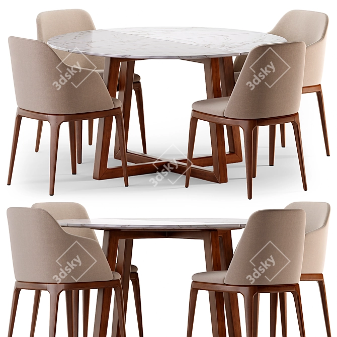  Poliform Grace Dining Set 3D model image 1