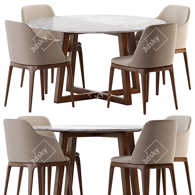  Poliform Grace Dining Set 3D model image 6