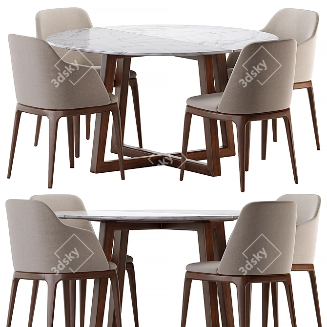  Poliform Grace Dining Set 3D model image 7