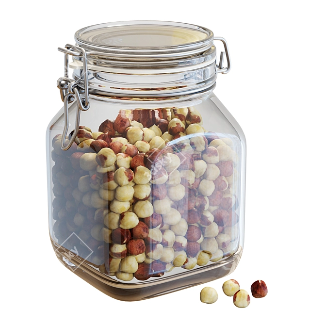 Fido 1L Jar with Hazelnuts 3D model image 1