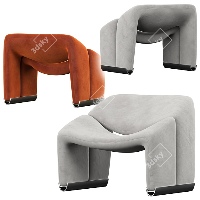  Modern Lounge Chair Design Model 3D model image 2