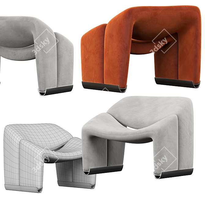  Modern Lounge Chair Design Model 3D model image 3