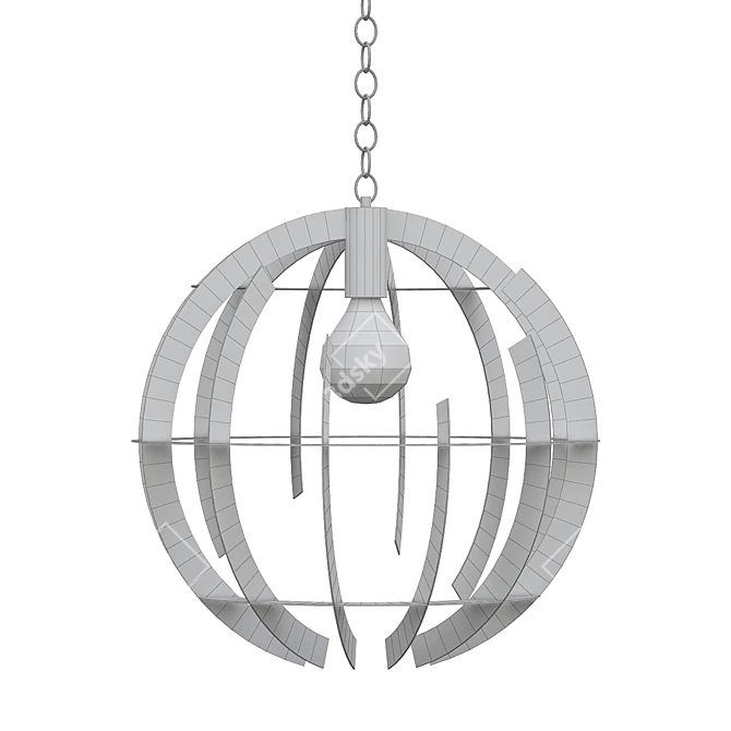 Black Terra 60cm Pendant Light 3D model image 2