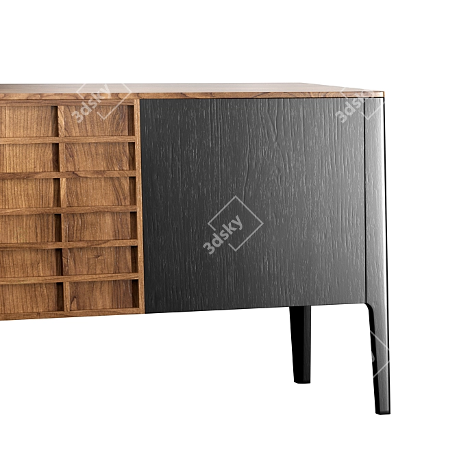 Modern Anthracite Sideboard with Glass 3D model image 4