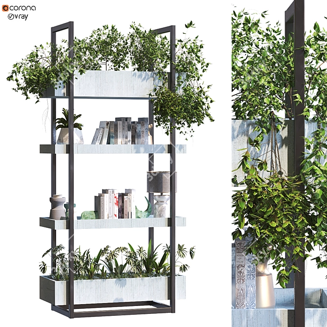 Versatile Interior Shelf Set 286 3D model image 1