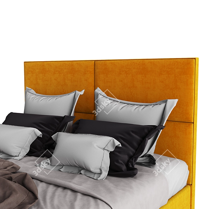 Orange Designer Bed 3D model image 3