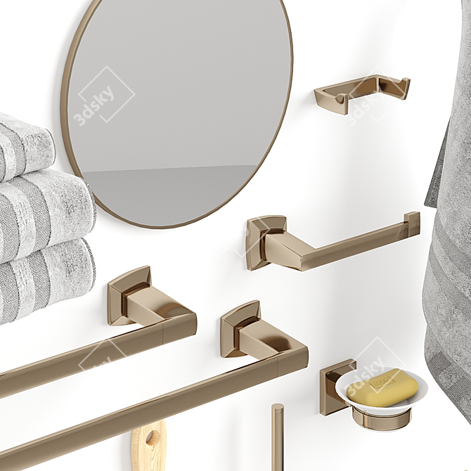 Luxury Bathroom Accessories Set Brilliance 3D model image 2