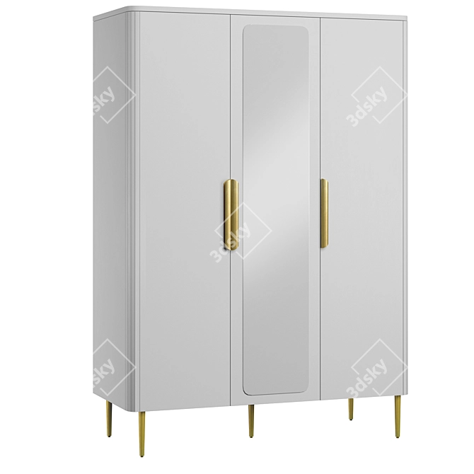 EBRO Triple Wardrobe in Dusk Grey 3D model image 2