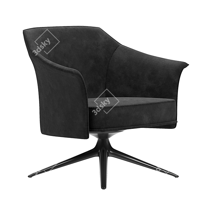 Luxury Leather Lounge Armchair 3D model image 1