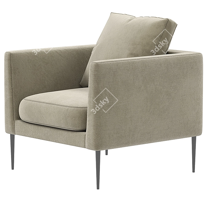 Modern Armchair Pilotis Design 3D model image 2