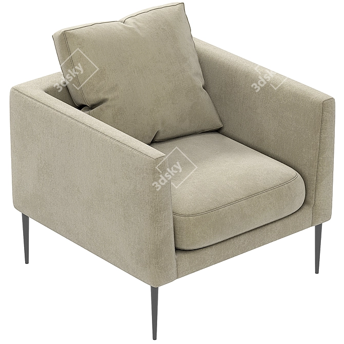 Modern Armchair Pilotis Design 3D model image 4