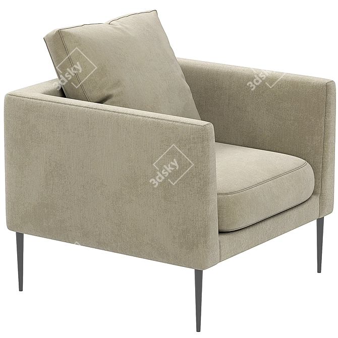 Modern Armchair Pilotis Design 3D model image 5