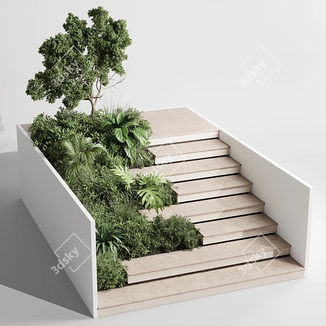 Outdoor Staircase with Furniture Set 3D model image 1