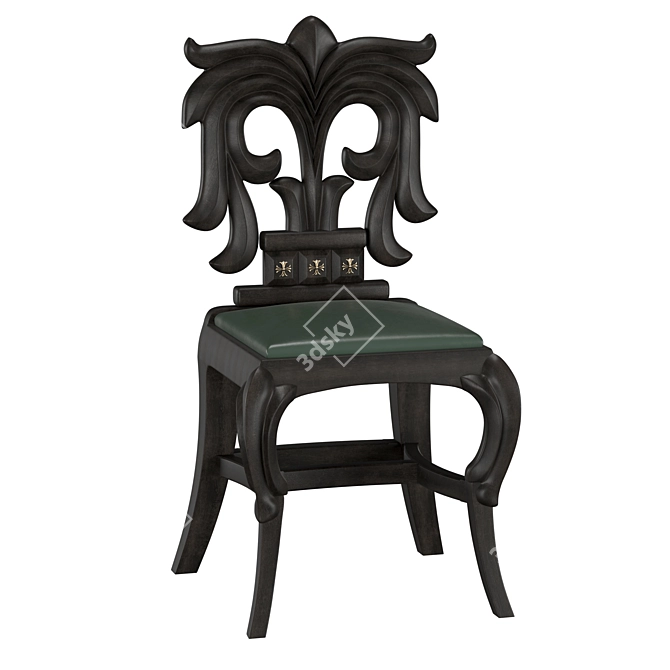 Chrome Hearts Filigree Chair: Luxe Heart Detail 3D model image 1