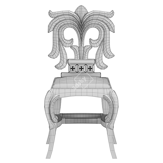 Chrome Hearts Filigree Chair: Luxe Heart Detail 3D model image 5