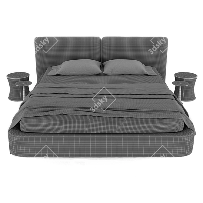 Modern Minimalist Tatlin Bed Available 3D model image 4