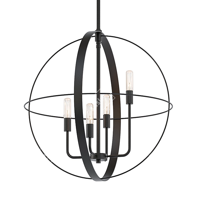 Pillar Candle Globe Chandelier 3D model image 1