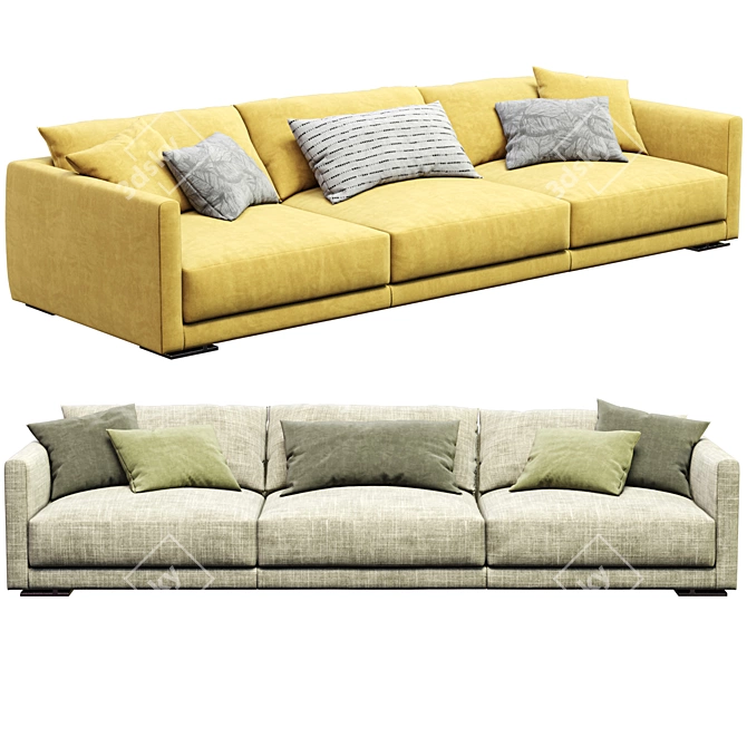 Modern Leather Sofa Bristol Design 3D model image 3