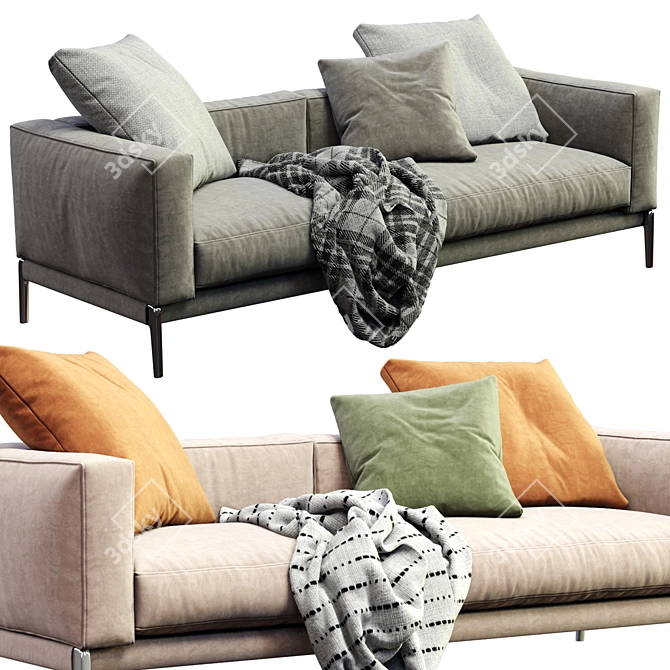 Modern Flexform Romeo Sofa 3D model image 4