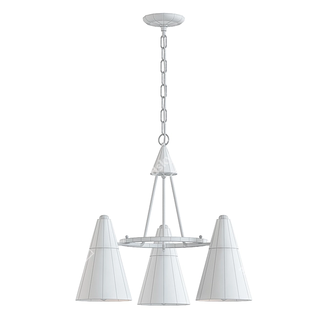  Modern 3-Light Chandelier Fixture 3D model image 2