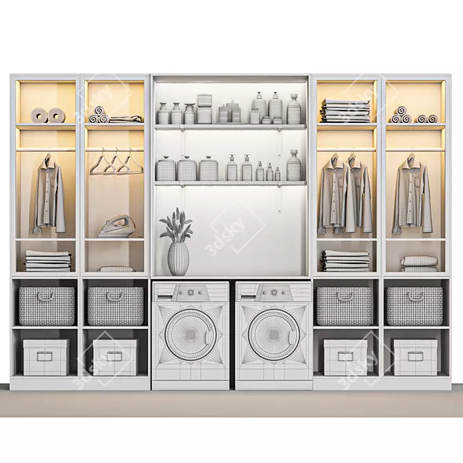 Organized Laundry Set Max/FBX/Vray 3D model image 4