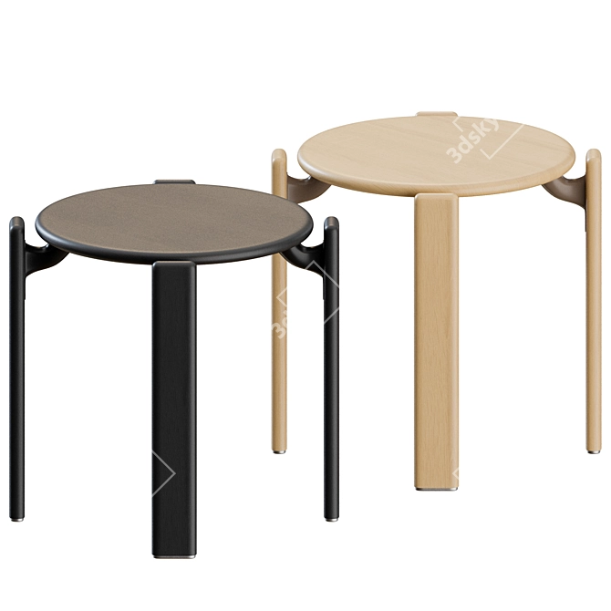 Sleek Rey Stool set 2 3D model image 1