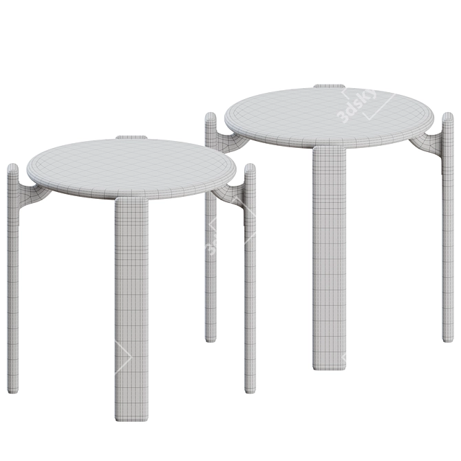 Sleek Rey Stool set 2 3D model image 3