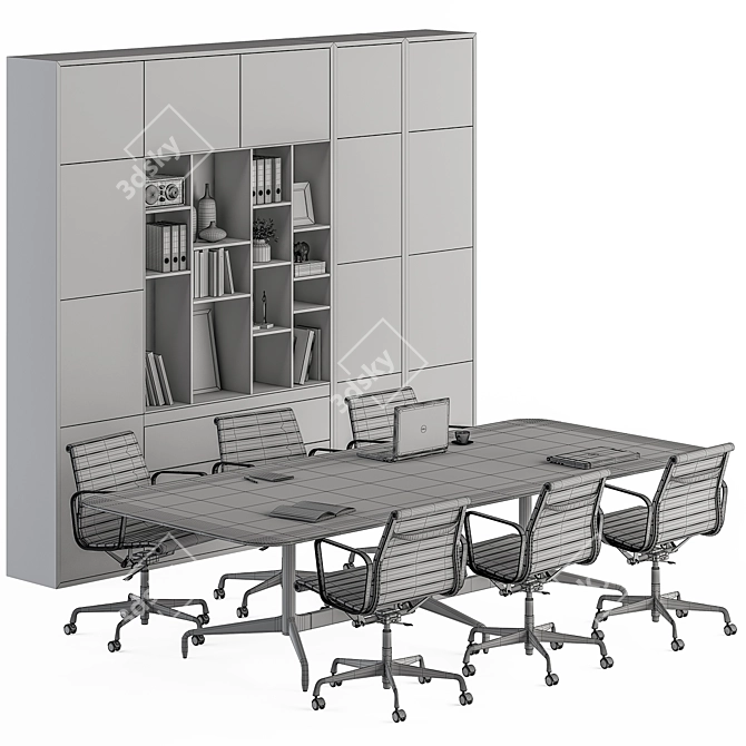 Modern Meeting Table Set - Office 303 3D model image 5