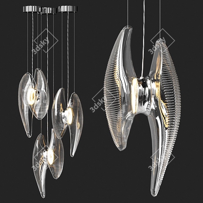 Elegant Duna Pendant Light 3D model image 1