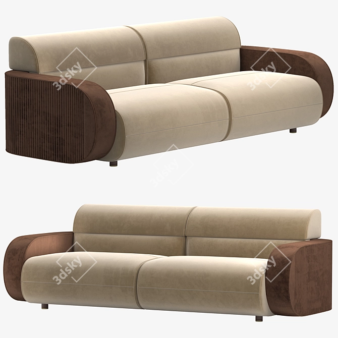 Modern Rollins Sofa 3D Model 3D model image 1