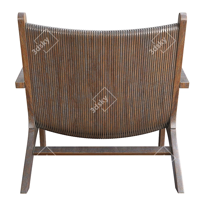 Rattan Accent Chair 3D Model 3D model image 4