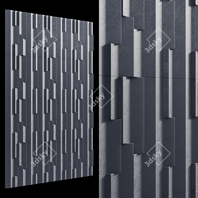 Contemporary Canes Wall Tile Set 3D model image 2