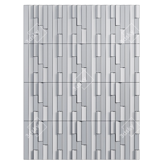 Contemporary Canes Wall Tile Set 3D model image 4