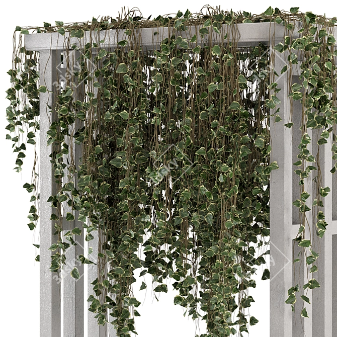 Pergola Garden Set 657 Hanging Plants 3D model image 2