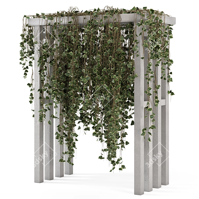 Pergola Garden Set 657 Hanging Plants 3D model image 5