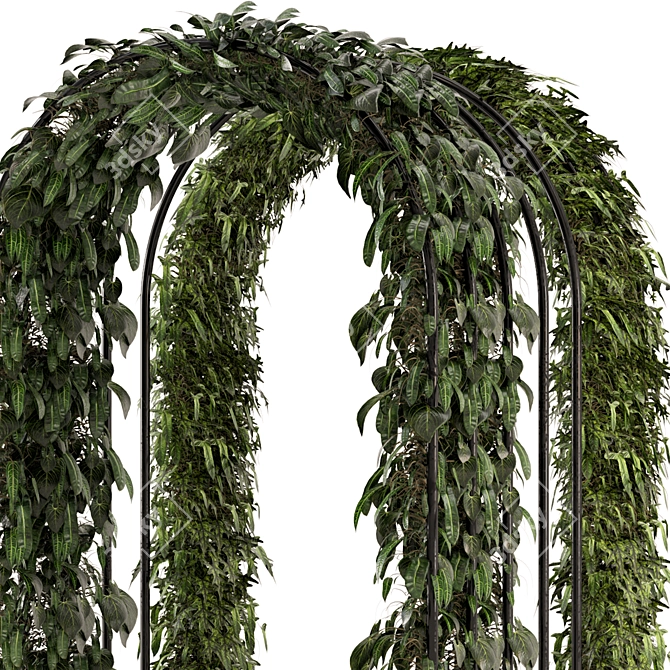 Metal Base Hanging Plant Set 3D model image 2