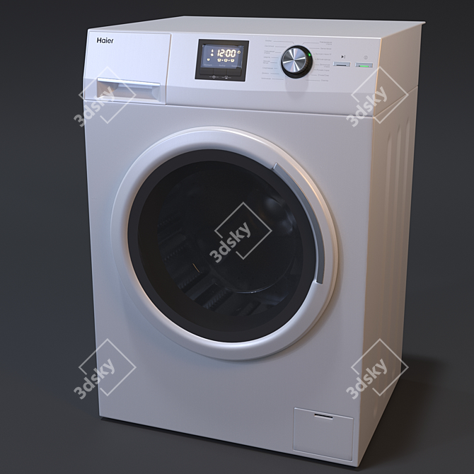 Haier HW60 Washing Machine 3D model image 3