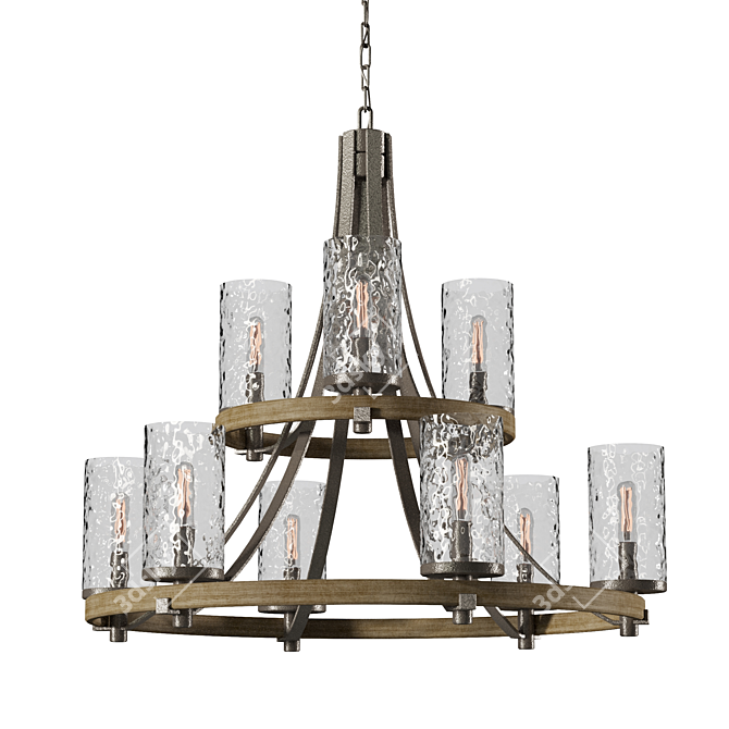 Feiss Angelo 9-Light Glass Chandelier 3D model image 1