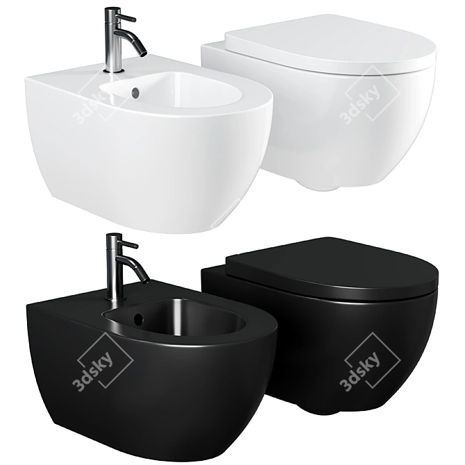 AM.PM Awe C111738SC Toilet Set 3D model image 1