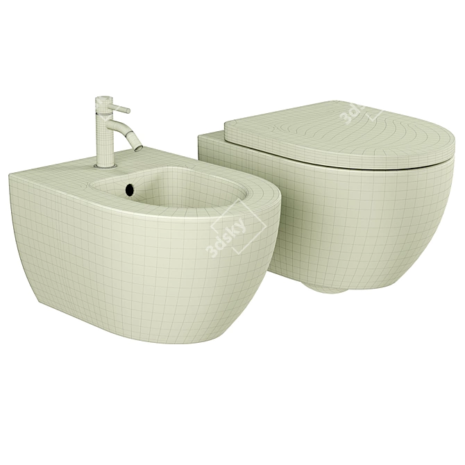 AM.PM Awe C111738SC Toilet Set 3D model image 2